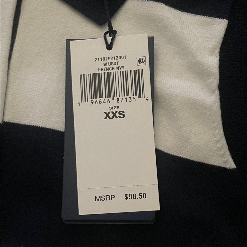 Polo by Ralph Lauren Navy & White Striped Sleeveless Polo Top - Picture 2 of 5